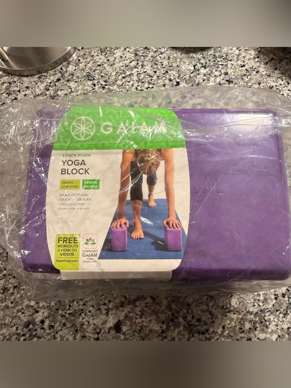 GAIAM Purple Yoga Block - 2 Pack Foam Support